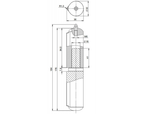 Петля приварная D32x180SM с масленкой