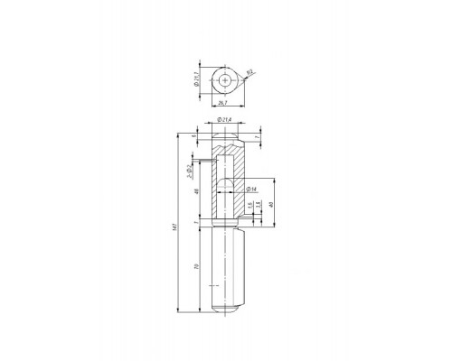 Петля приварная D22x150S