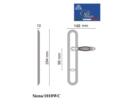 Дверная ручка на планке с фиксатором PORTUNO Siena 1010.01WC Полированный хром