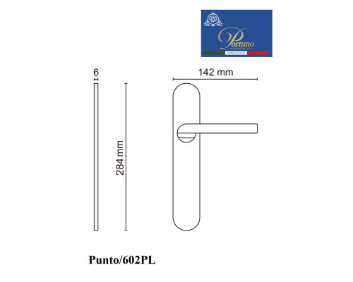 Дверная ручка на планке PORTUNO Punto 602.14PL Mатовый никель