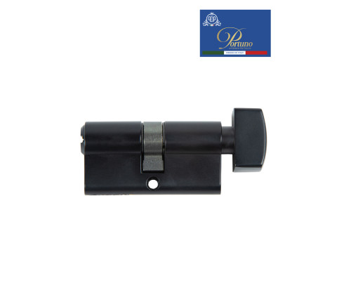 Цилиндровый механизм PORTUNO. Арт.CS60.03, 60м. (30+30), Цвет, Чёрный. ключ-вертушка