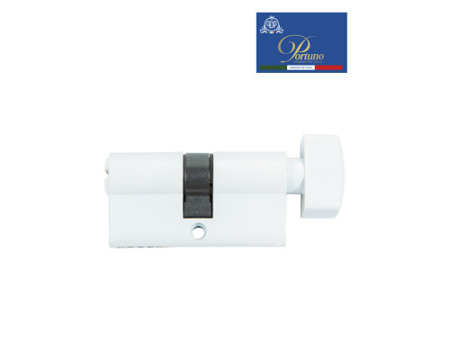 Цилиндровый механизм PORTUNO. Арт.CS60.04, 60м. (30+30), Цвет, Белый. ключ-вертушка