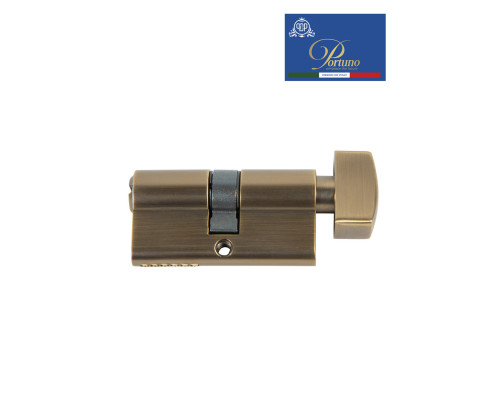 Цилиндровый механизм PORTUNO. Арт.CS60.11, 60м. (30+30), Цвет, Матовый кофе. ключ-вертушка