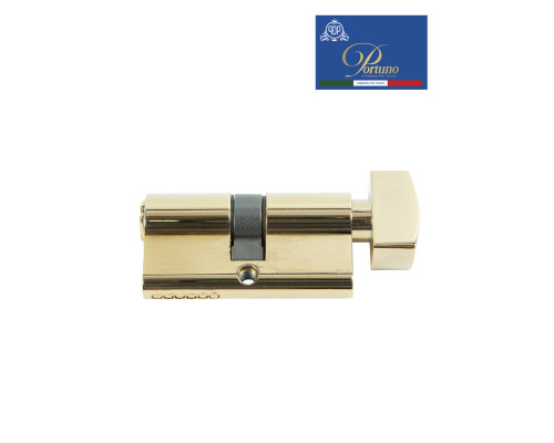 Цилиндровый механизм PORTUNO. Арт.CS60.06, 60м. (30+30), Цвет, PVD Полированное золото. ключ-вертушка