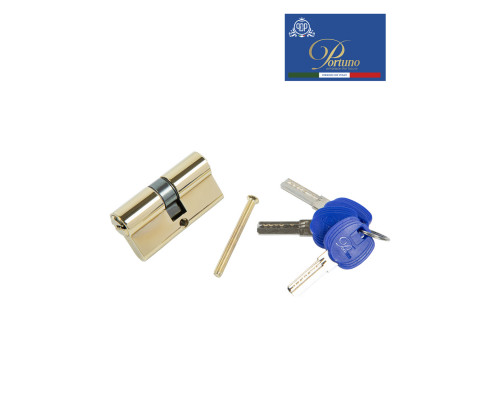 Цилиндровый механизм PORTUNO. Арт.CD60.06, 60м. (30+30), Цвет, PVD Полированное золото. ключ-ключ
