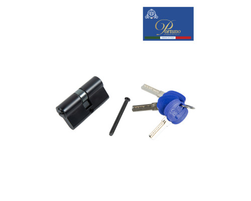 Цилиндровый механизм PORTUNO. Арт.CD60.03, 60м. (30+30), Цвет, Чёрный. ключ-ключ