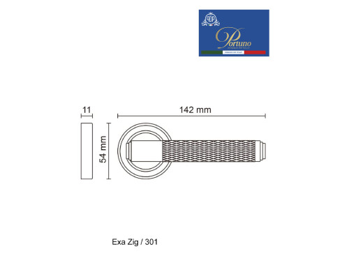 Дверная ручка на розетке Portuno Exa Zig 301.06 PVD Полированное золото