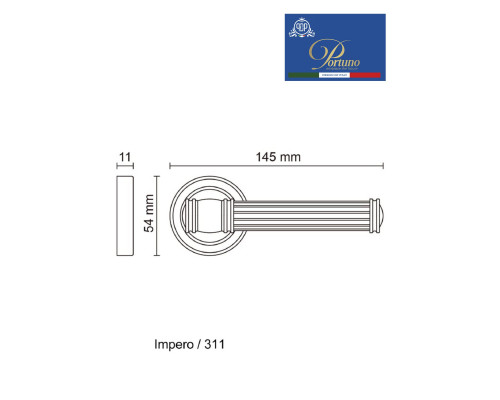 Дверная ручка на розетке Portuno Impero 311.06 PVD Полированное золото