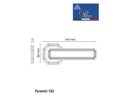 Дверная ручка на розетке Portuno Pyramid 522.01 Полированный хром