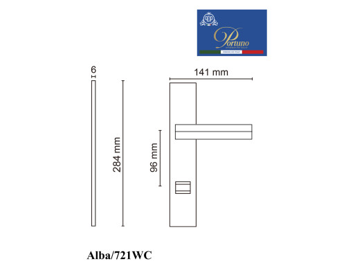 Дверная ручка на планке с фиксатором PORTUNO Alba 721.07WC Матовое золото