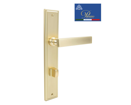 Дверная ручка на планке с фиксатором PORTUNO Star 820.07WC Матовое золото