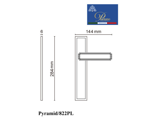 Дверная ручка на планке PORTUNO Pyramid 822.03PL Чёрный