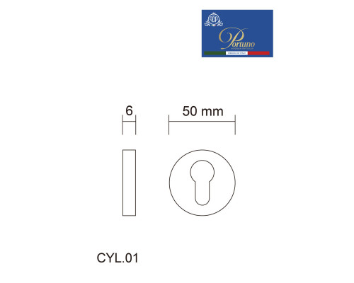 Накладка под цилиндр Portuno CYL.01 Полированный хром CYL.01.01