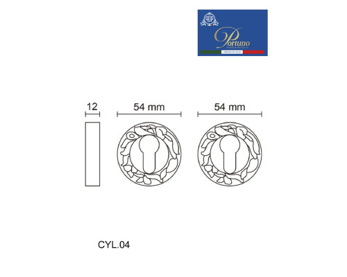Накладка под цилиндр Portuno CYL.04 Матовый кофе CYL.04.11