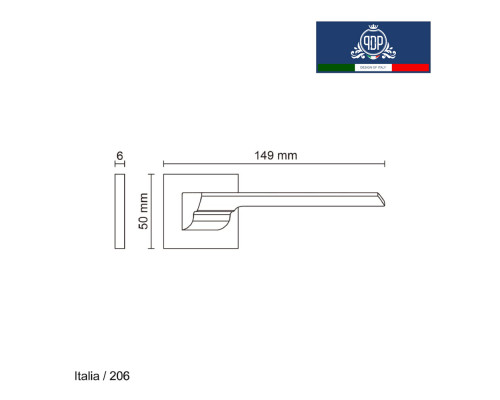 Дверная ручка на розетке Portuno Italia 206.14 Матовый никель