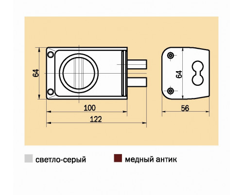 Замок Sam (Сам) накладной ЗНД-1A /88400/